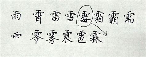 雨部首的字|雨字旁